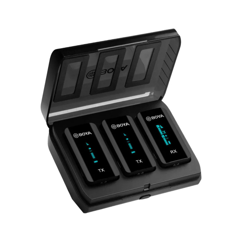 Boya BY-XM6-K2 2.4GHz Ultra-compact Wireless Microphone System Kit - Black - ميكروفون